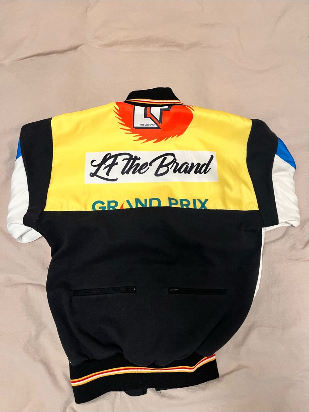 LF Multicolor Racing Bomber Jacket - Yellow, Blue, White, Black, Red - Picture 2 of 2